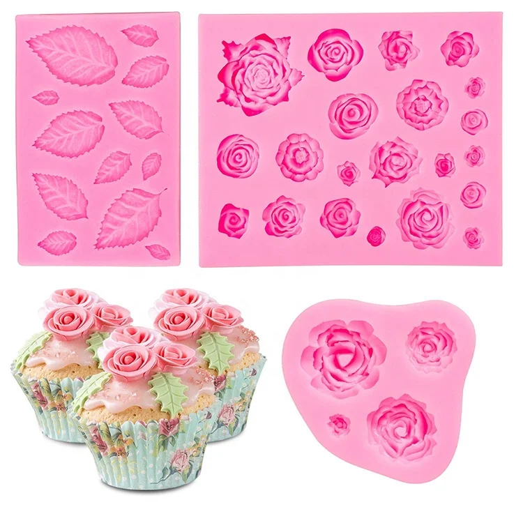 Leaf Cake Decoration Baking Tools for Wedding Birthday Party Silicone Rose Fondant Molds