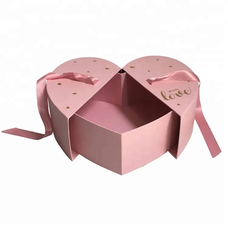 wholesale luxury roses package boxes heart shape flower box for wedding