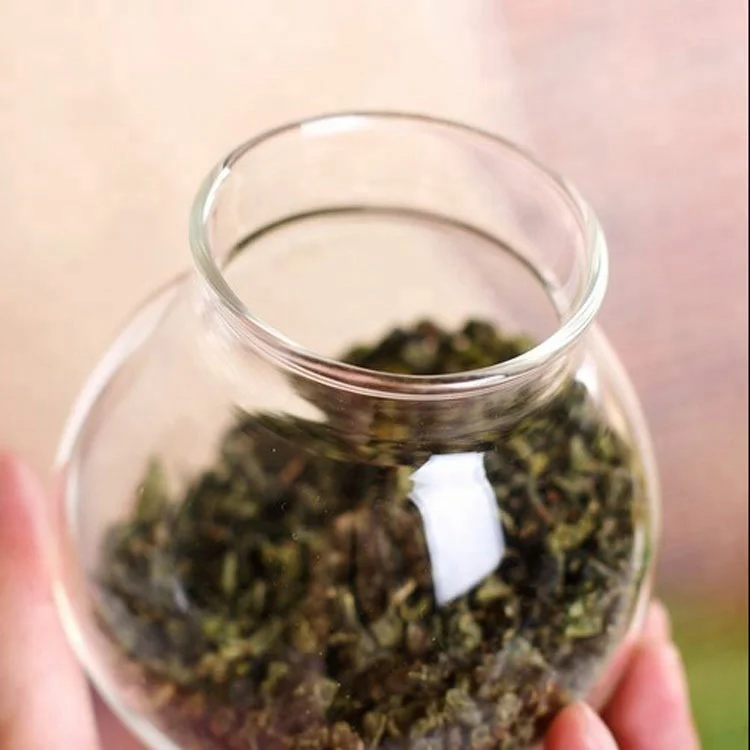 high borosilicate eco-friendly small round glass jar with wooden top