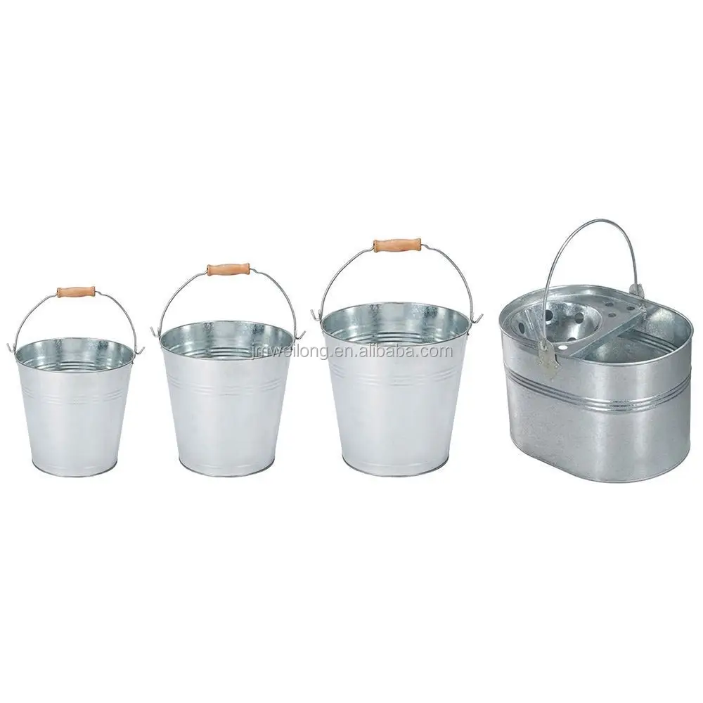 9 10 12 Litre Metal Bucket Galvanised Heavy Duty Cleaning Water Garden Home Office