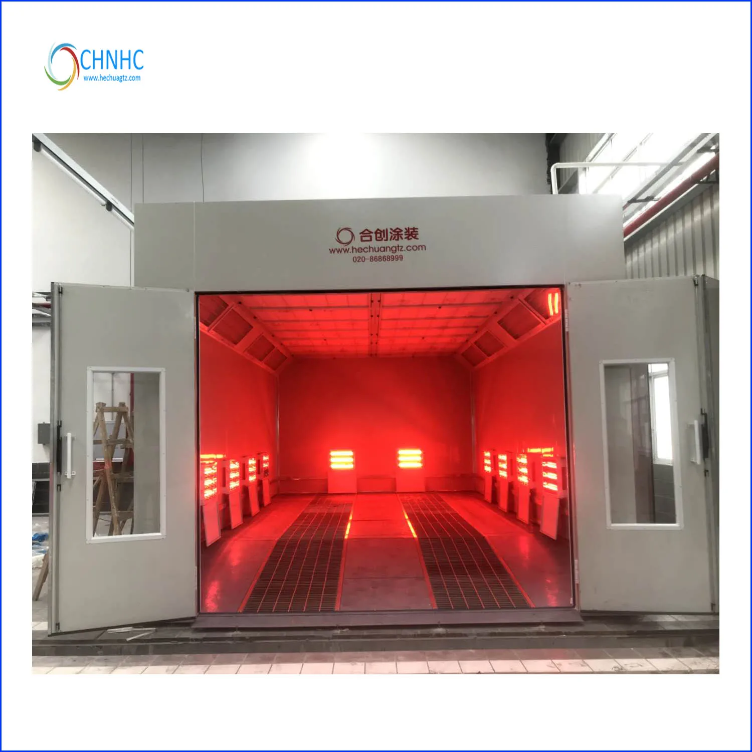 Car spray booth water based painting room infrared /diesel/gas heat