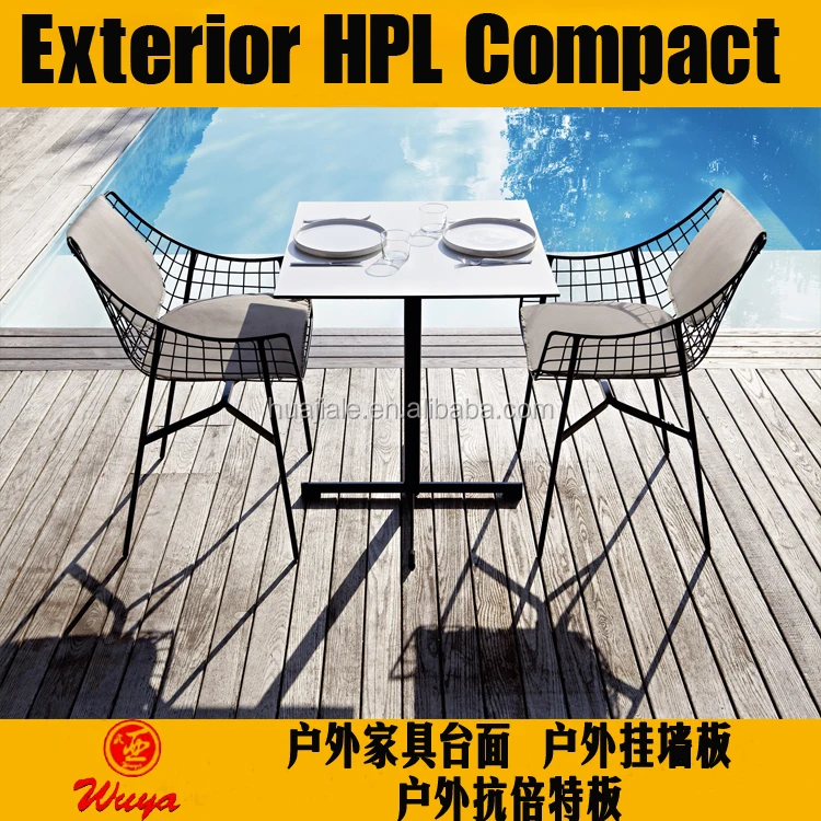 12mm exterior HPL compact laminate for outdoor leisure furniture table top