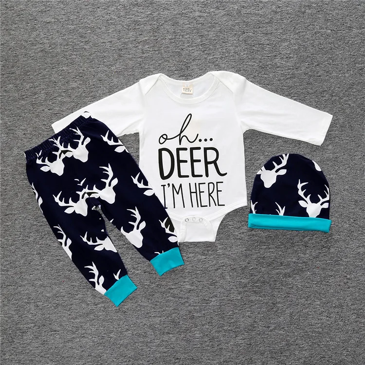 
fashion bear brother organic cotton stylish spring baby boy boutique outfit sets newborn baby romper outfits 