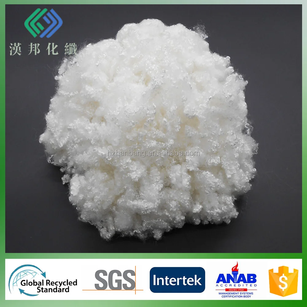 
GRS Standard 3DX64MM semi virgin HCS stuffing quilts and pillows materials fiber regenerated polyester staple fiber 