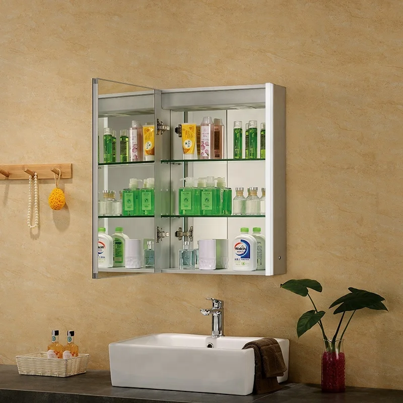 Eurostyle Classic Both Sides LED Hotel Bath Room Shaving Mirror Cabinet Furniture