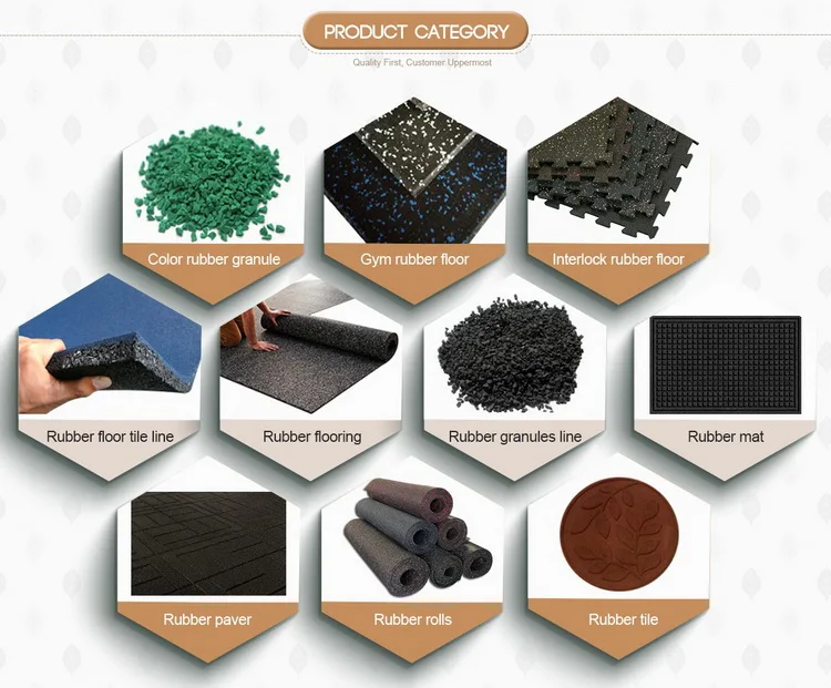 
High quality Safe materials Eco-friendly gym interlock rubber tiles rubber flooring wholesale 
