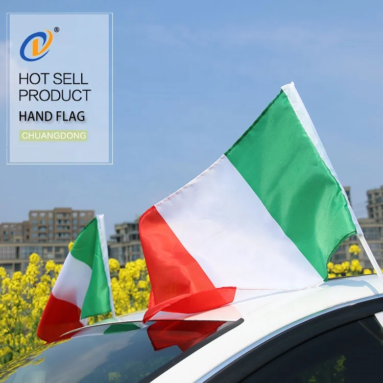Hot Selling Custom Size 100% Polyester italian italy  car flag for window decoration