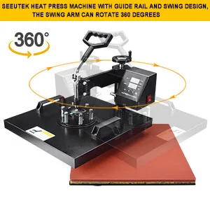 Swing Away Heat Transfer 5 in 1 Digital Sublimation 360-Degree Rotation Hot Press Heating Printer Sublimation