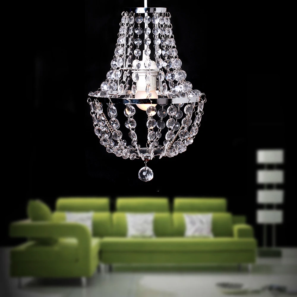 1 Light Easy Fit Crystal Ceiling Chandelier Style Crystal Droplets Pendant Shade