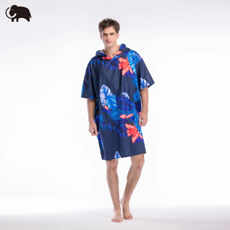 Поо из 100% микрофибры с капюшоном полотенце для серфинга Модное пончо индивидуальным принтом