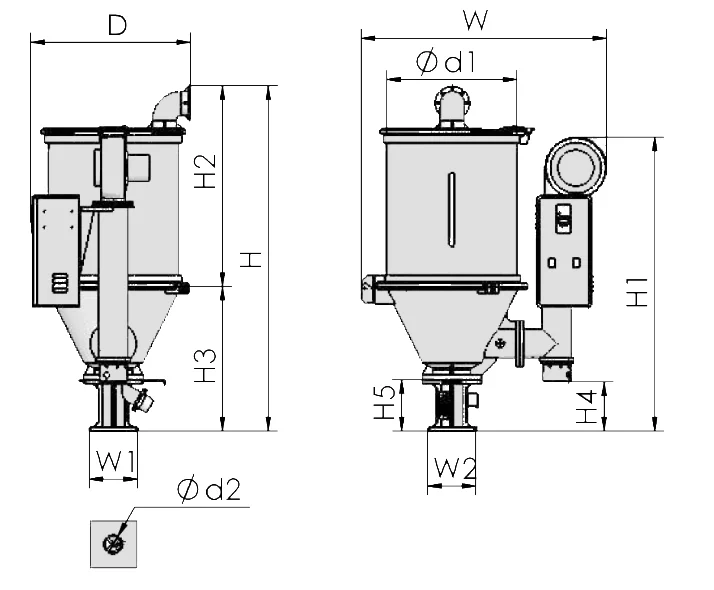 Пластиковая сушилка с резервуаром для литья под давлением