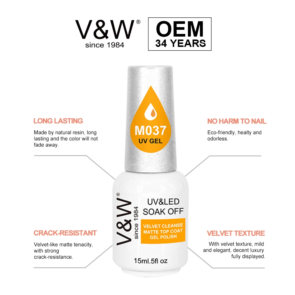OEM ODM Gel Polish Manufacture Velvet Cleanse Matte Top Coat Long Lasting Wholesale Price Private Label