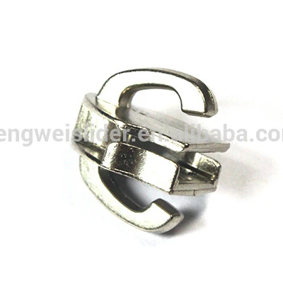 Nylon non lock zipper metal slider only zip head without puller new design for garment