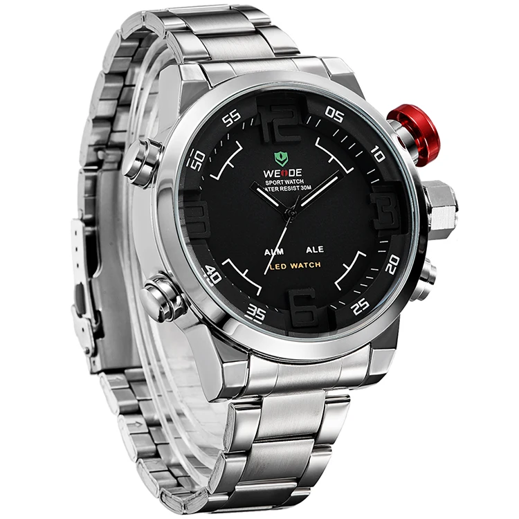 
Custom Logo Full Steel Water Proof Wholesale Wrist Watches Men LED Digital Fashion Sports Quartz Watch 