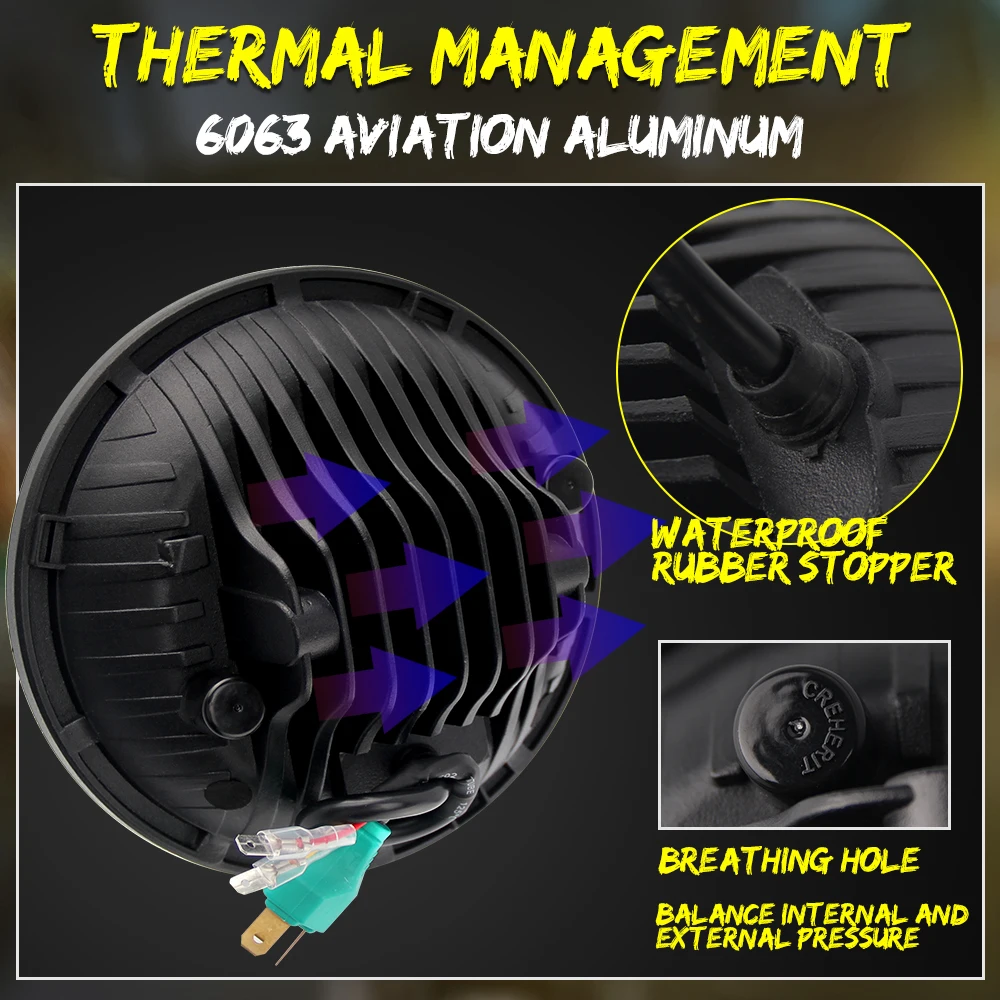 High Power DRL 24v led 7 inch Led Headlight, daymaker 7 inch Led Round Headlight Suppliers and Manufacturers for JL JK