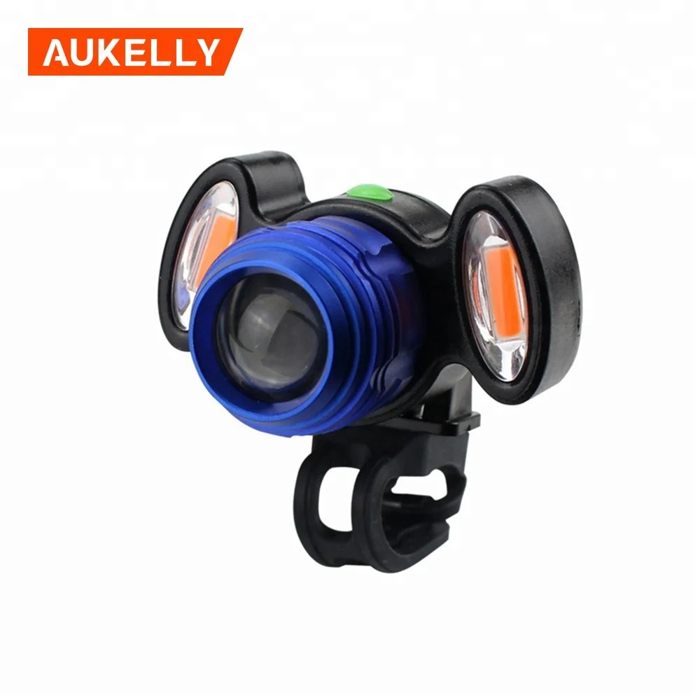 Telescopic Zoom T6 Self Driving Lamp 2 COB Red Light Flashlight USB Charging Mountain Bike Front Lamp