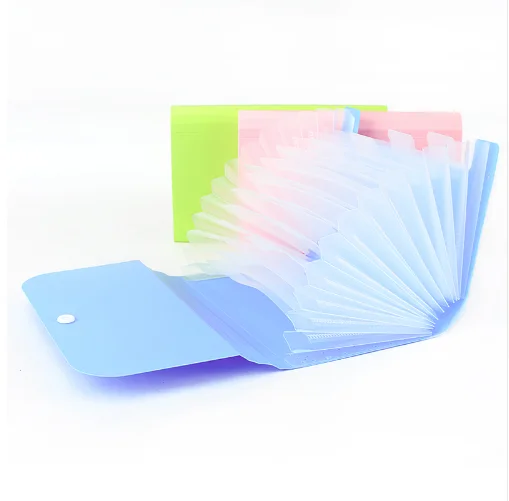 12 Layers PP Plastic Candy Color Finance Bill Folder Expanding File Folder Document Bag