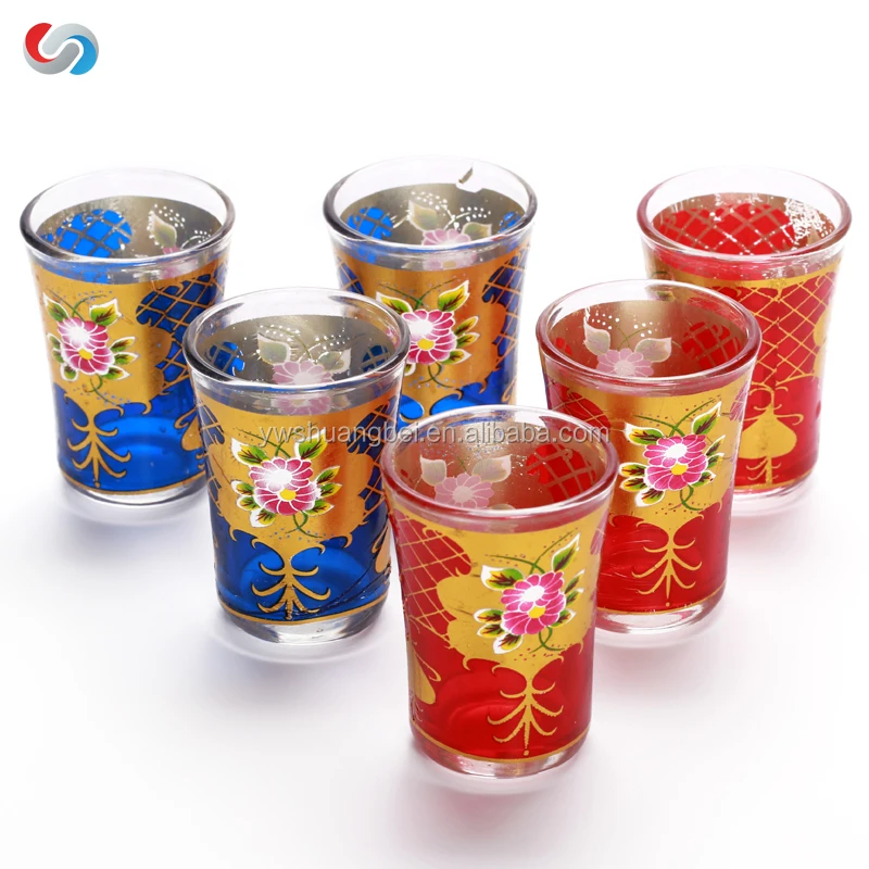 Wholesale Arabic Tea Cup  Set Of 6 Customized Printing Glass Cup