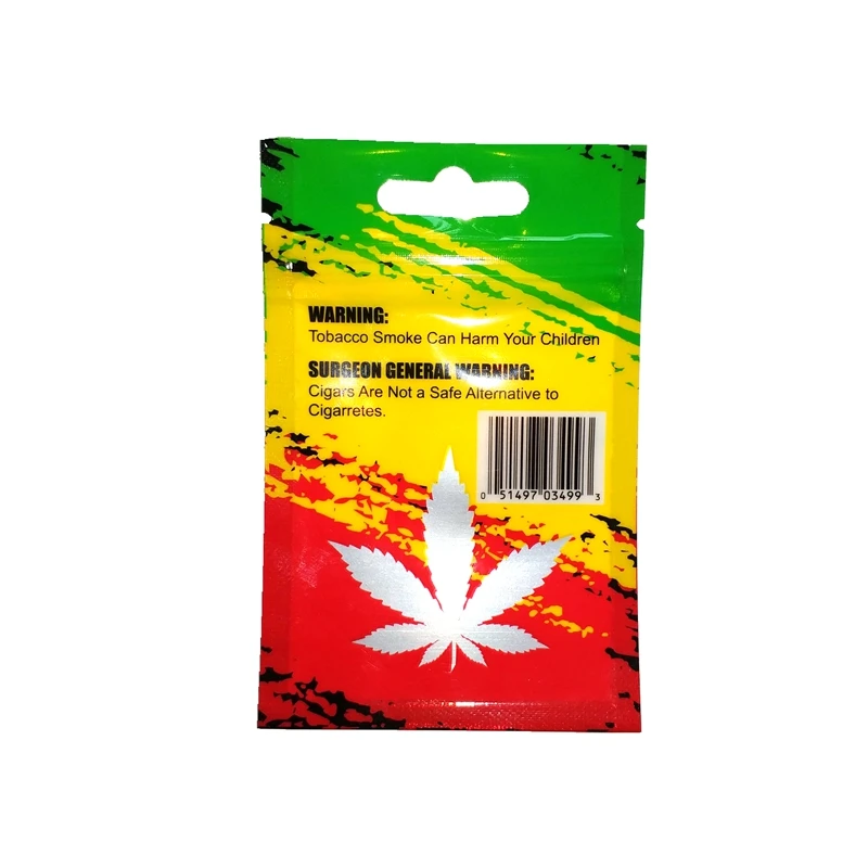 customized size and printing zipper pouch for cigar tobacco packaging