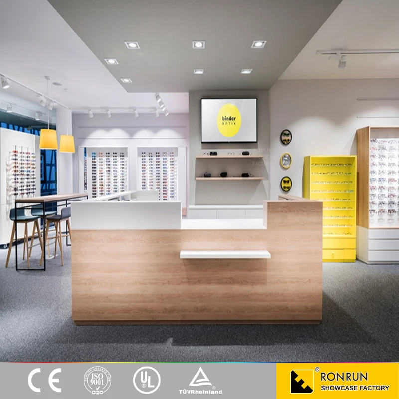 Eyewear Display Stand, Wall Mounted Eyewear Display, Wooden Optical Display Design