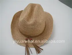 2020 fashion shell beads trimming raffia straw crocheted woven tea cowboy hat