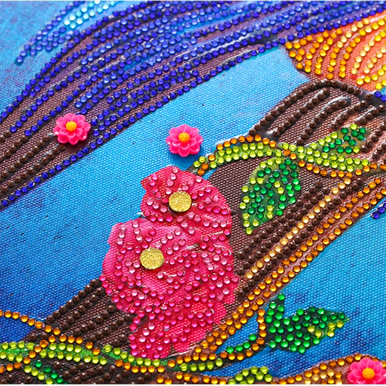 DIY Wall Craft Decor 5D Diamond Painting Animals Parrots Circular Drill Mosaic Rhinestone Decoration Painting