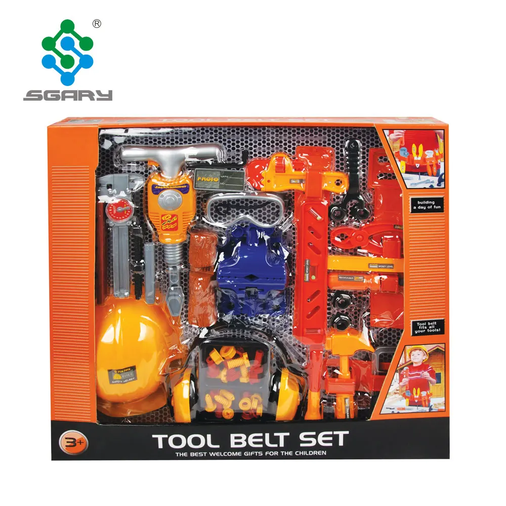 Детские игрушечные инструменты, набор ремней с электронной аккумуляторной дрелью и ролевой конструкцией, прочная коробка для инструментов, игрушка, подарок Чоу