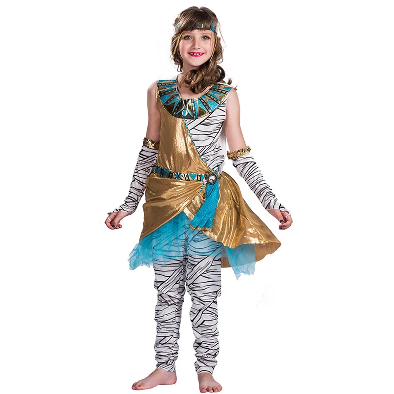 Pharaoh Mummy Cosplay Costume Halloween Dress For Kids
