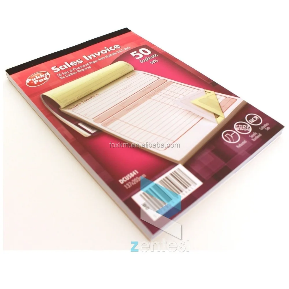 PERSONALISED A4/A5/A6 NCR Invoice/receipt book, pad (Duplicate)