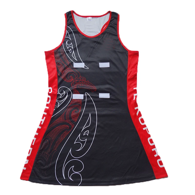 
Custom sublimation slim fit fashion skirts and tops netball uniforms girls with bibs 