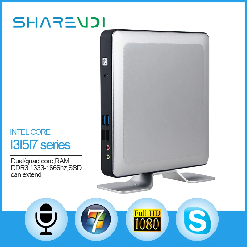 Sharevdi core i3 пис mini pc для школьной лаборатории с встроенной win7 os 2 USB 3.0
