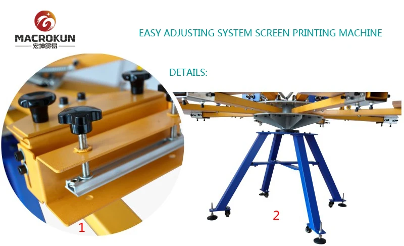 China manufacture Manual 6 color 6 station t-shirts screen printing machine for sell