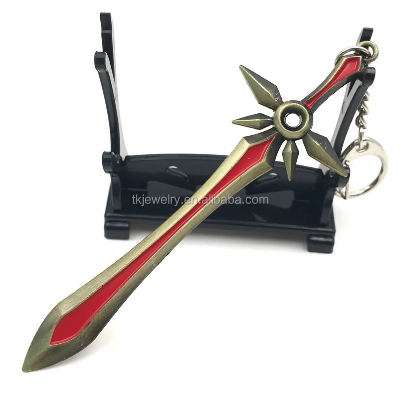 Factory Wholesale Metal Sword  key chains LOL key chains Games MINI key chains