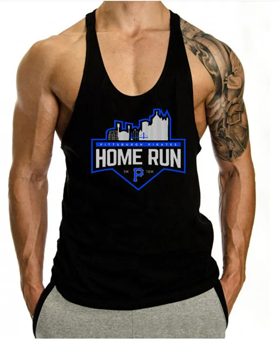 
Wholesale Man 100% Cotton Black Tank Tops Man Print Sleeveless Tank Tops Customized Cheap Vest for Promotion 