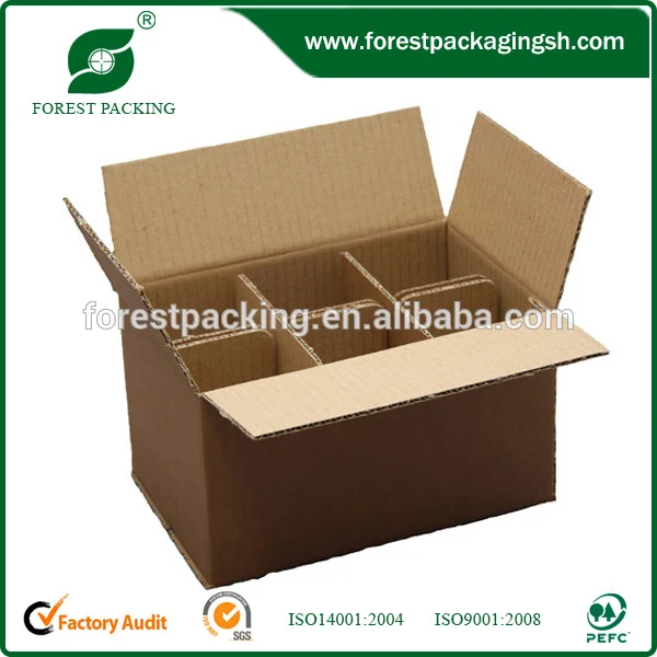 Гофрированные коробки и бутылки вина упаковка