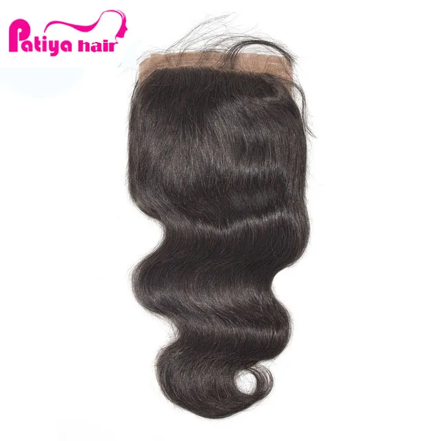 Pre Plucked Natural Hair Line Silk base lace closure 4x4 Body wave Bleach knots silk lace closure