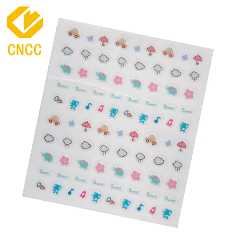 Hot Selling PVC Nail Decor Self Adhesive Kids Nail Foil Sheet Sticker Cartoon Letter Girls Nail Sticker
