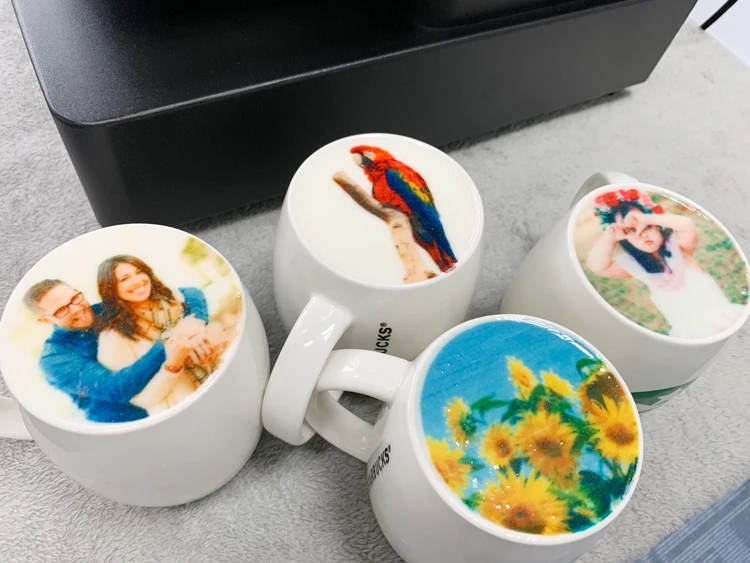 
Rainbow selfie milk foam edible coffee printer with edible ink on cake/bread/marcaron 