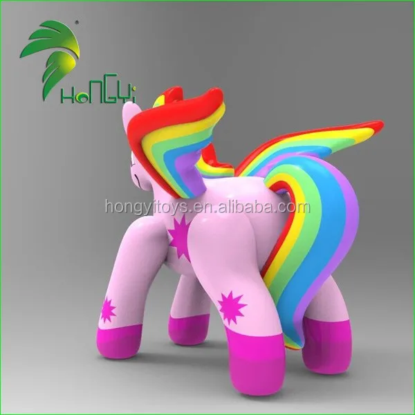 Customized PVC Inflatable Animal Sex Toys, Giant Inflatable Rainbow Unicorn Horse For Sale