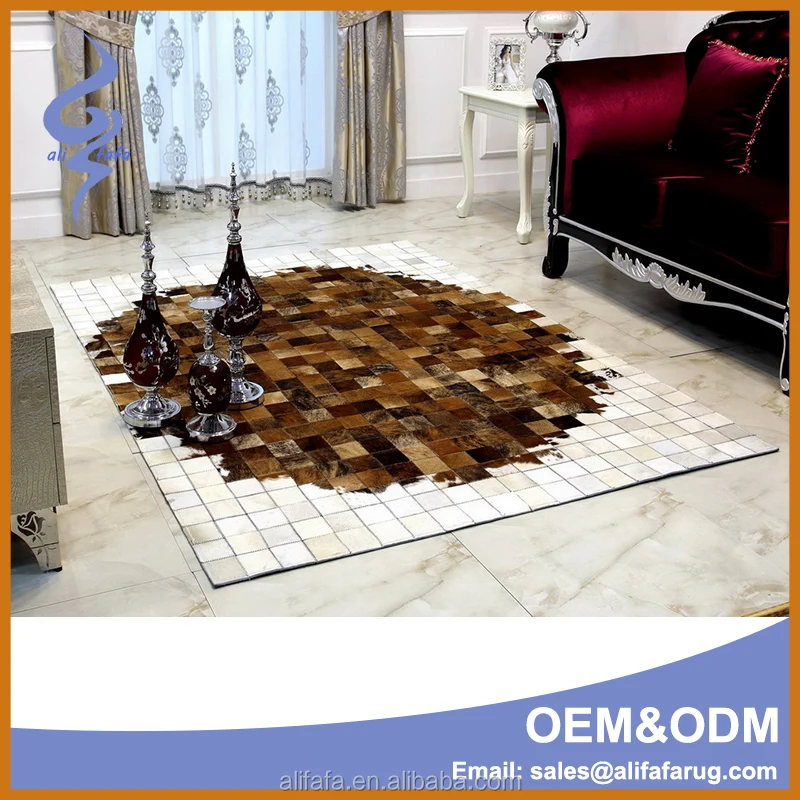 Cow hide carpet, nice strip design cowhide rug