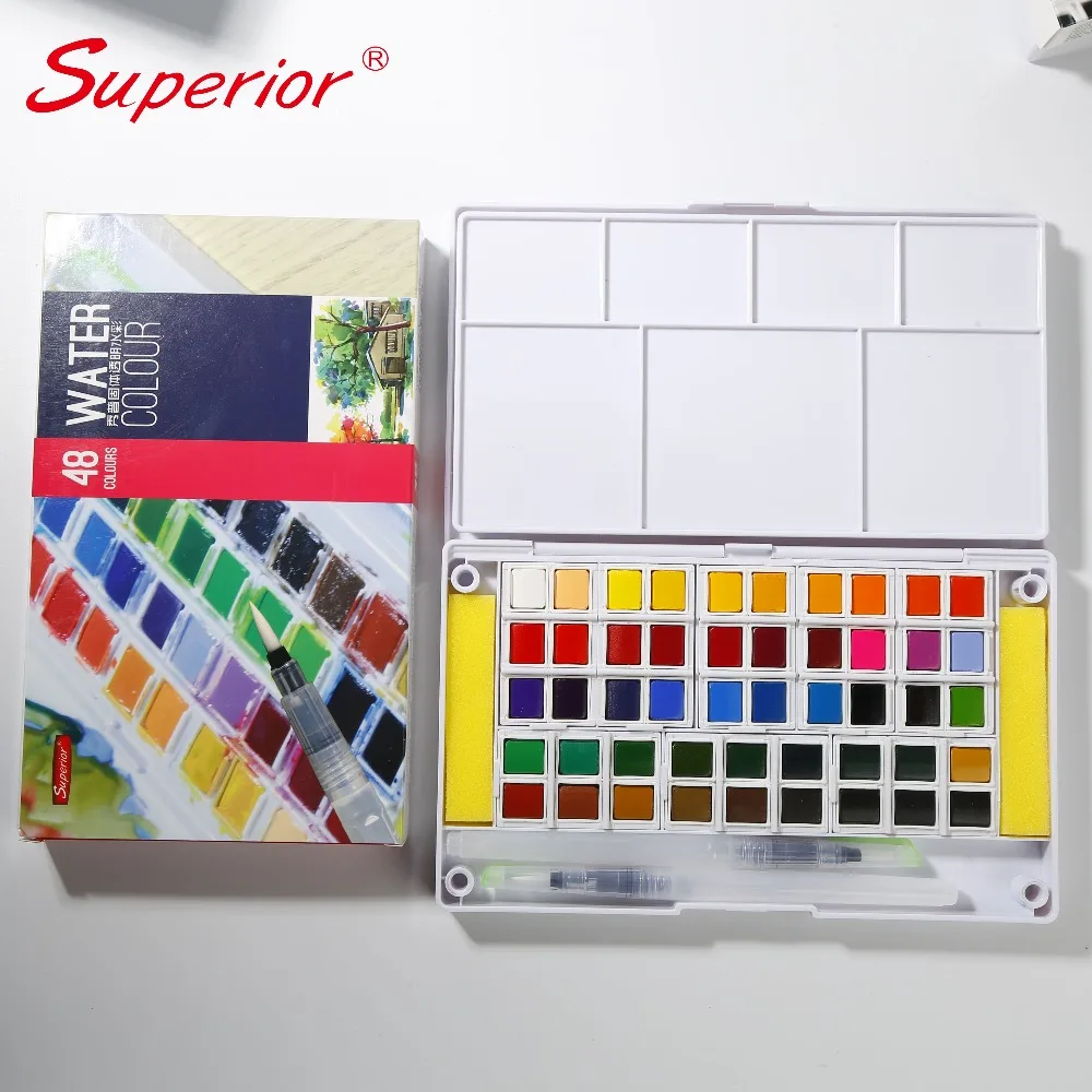 Superior solid water colour pan painting set colorful art coloring set art professional painting set