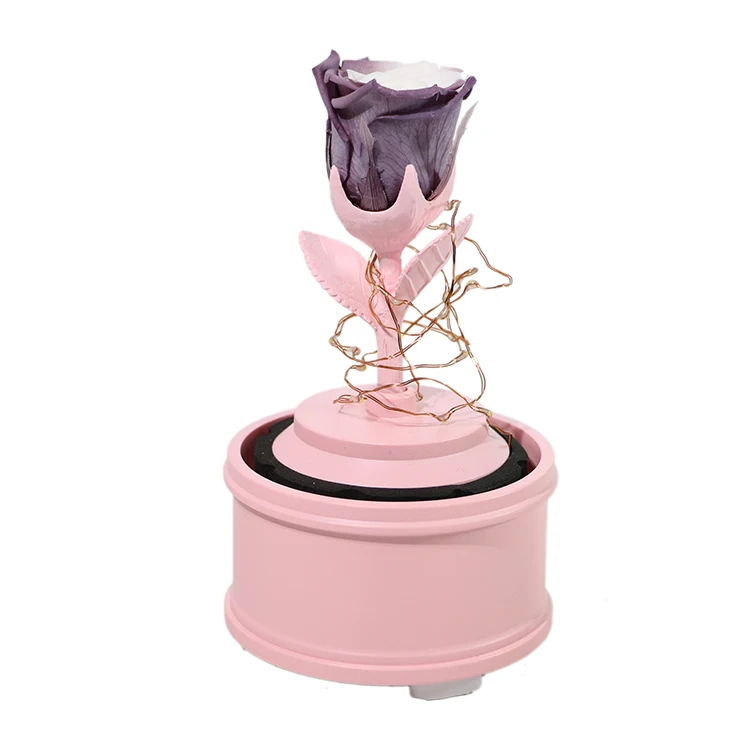 New novelty gifts for women black pink white music speakers preserved eternal rose small speaker