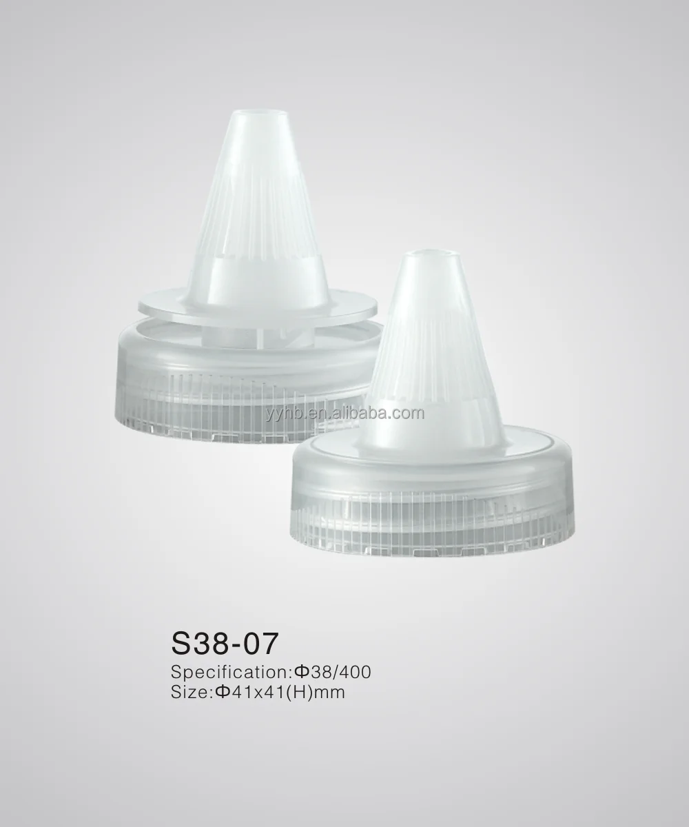 Customized Color 38/400 Non Spill Plastic Twist Cap Point Mouth Cap Long Nozzle Lid Twist Top Cap