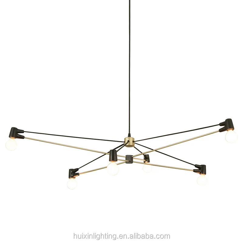American retro industrial style line chandelier for stores clothing store fixtures black gold