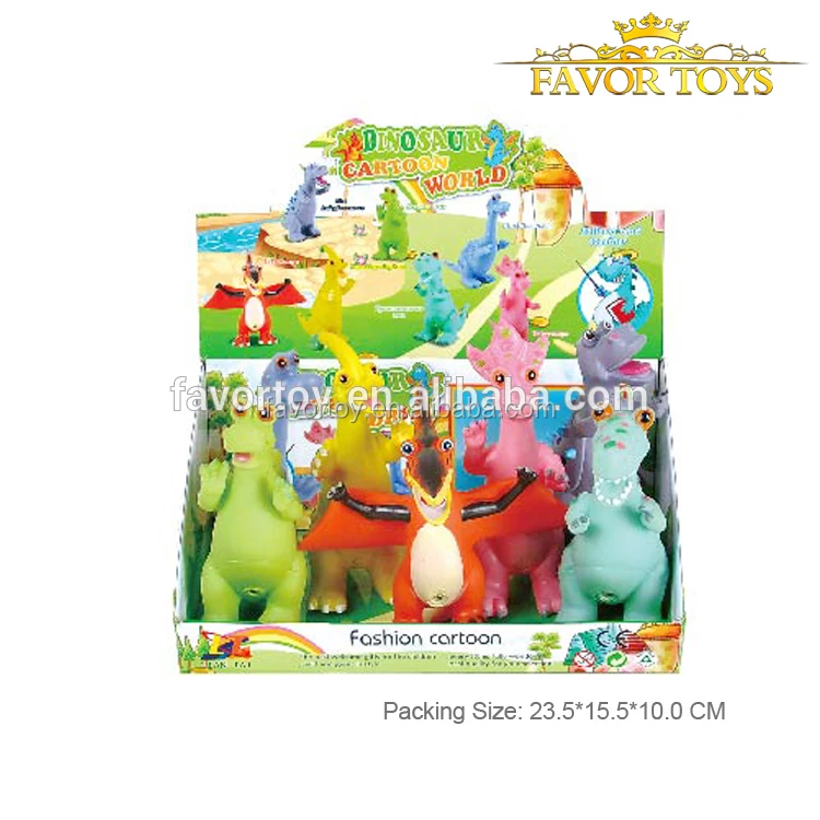 Wholesale eco friendly dinosaur 5 inch soft kids small rubber animal toys