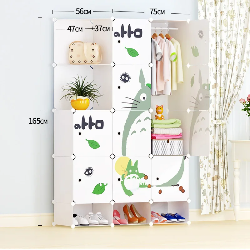 Portable Kids Wardrobe Modular Cabinet for Space Saving, Ideal Storage Organizer Cube for books, toys, towels