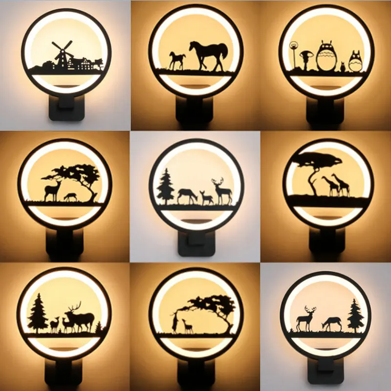 Street lamp human induction LED wall lamp outdoor waterproof courtyard outdoor indoor home lighting night light