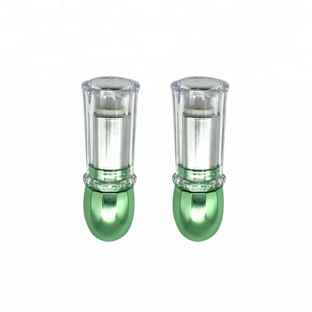 Luxury green lip balm container with clear lid / empty DIY lipgloss tube / make your own lipstick tube for women