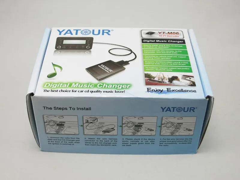 
Yatour Car Digital CD changer MP3 WMA player USB SD AUX auto adapter interface music integration kit box 