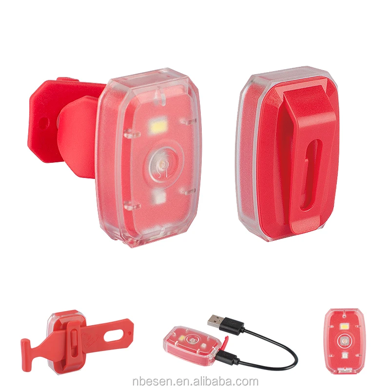Led bike light for mountain bike with clip and silicone strap